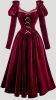 Adult Female Costumes to Hire - Gothic Burgandy Velvet Dress - M-L